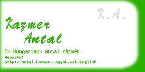kazmer antal business card